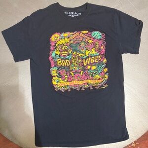 Killer Acid “Bad Vibes” Graphic Tee Mens Medium Black Psychedelic Streetwear